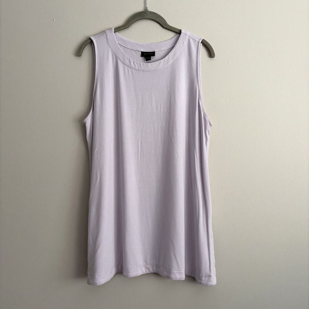 J Jill Wearever Tunic Tank Top Womens Size Large Purple Lavender Rayon Stretch